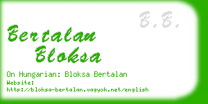 bertalan bloksa business card